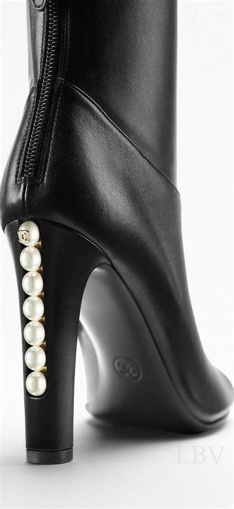 chanel canada boots|Chanel boots with pearl heel.